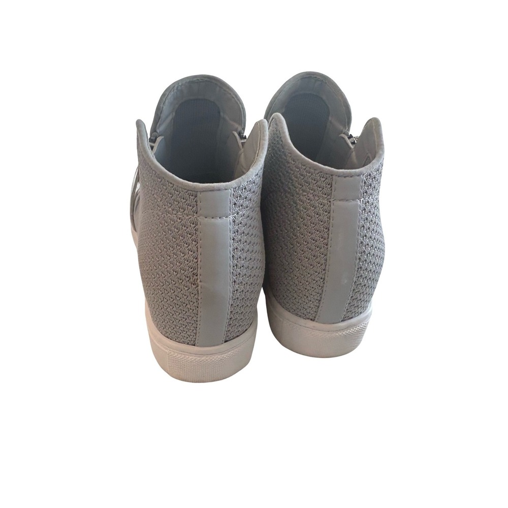 Steve Madden Womens Grey Wedge Sneakers Zipper Casual Fashion‎ Shoes Sz 9 - Picture 4 of 4